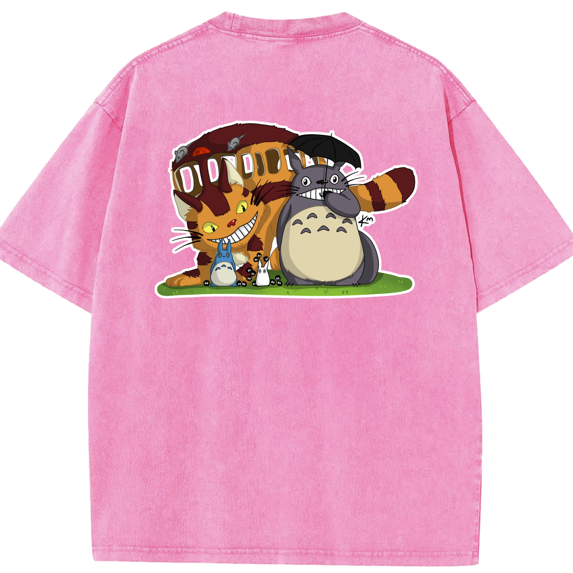 （画像用） となりのトトロ 草壁メイ 草壁サツキ My Neighbor Totoro Satsuki Kusakabe Mei Kusakabe 綿100% ヴィンテージ風 半袖Tシャツ（背面プリント）
